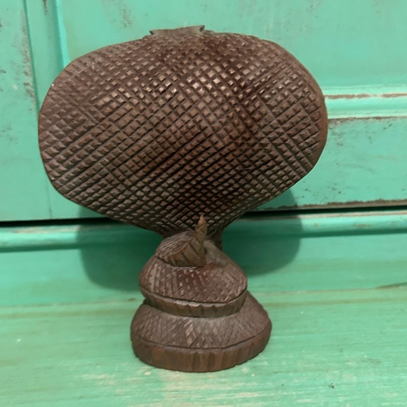 Vintage Set Of 4 Hand Carved Wood Cobras  Statuettes King Cobras Large Small - Picture 8 of 16